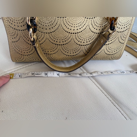 Michael Kors Sofia laser perforated leather gold tone